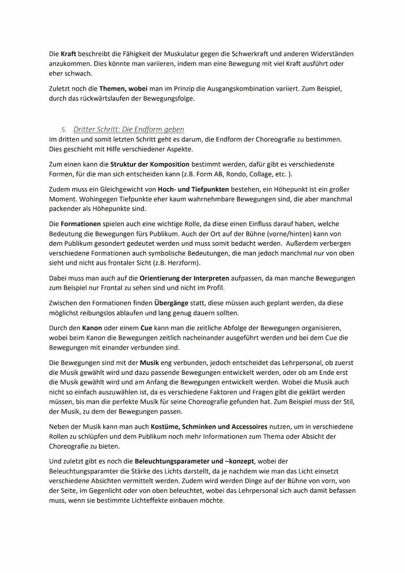 Choreografieren
1. Einführung
Unter Choreografieren versteht man erstmal einen Tanzvortrag zu entwerfen und technisch sowie
künstlerisch umz