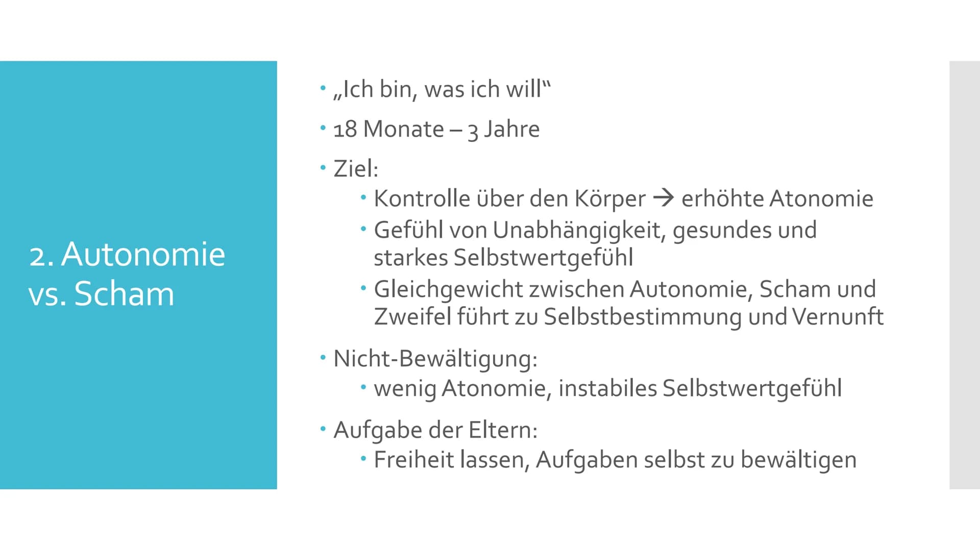 Erik H. Erikson
Das Stufenmodell der psychosozialen
Entwicklung Allgemeines
• ,,Die Konflikte eines Menschen repräsentieren, wie er wirklich