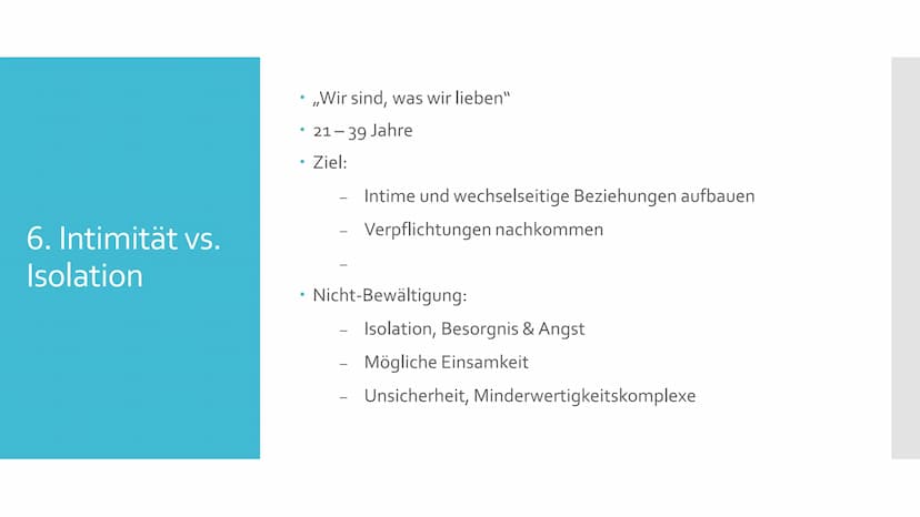 Erik H. Erikson
Das Stufenmodell der psychosozialen
Entwicklung Allgemeines
• ,,Die Konflikte eines Menschen repräsentieren, wie er wirklich