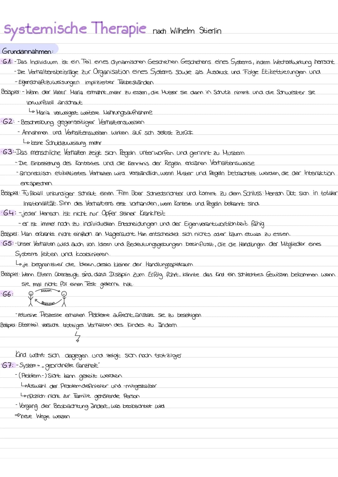 Systemische Therapie nach Wilhelm Stierlin
Grundannahmen:
·61: - Das Individuum ist ein Teil eines dynamischen Geschehen Geschehens eines Sy