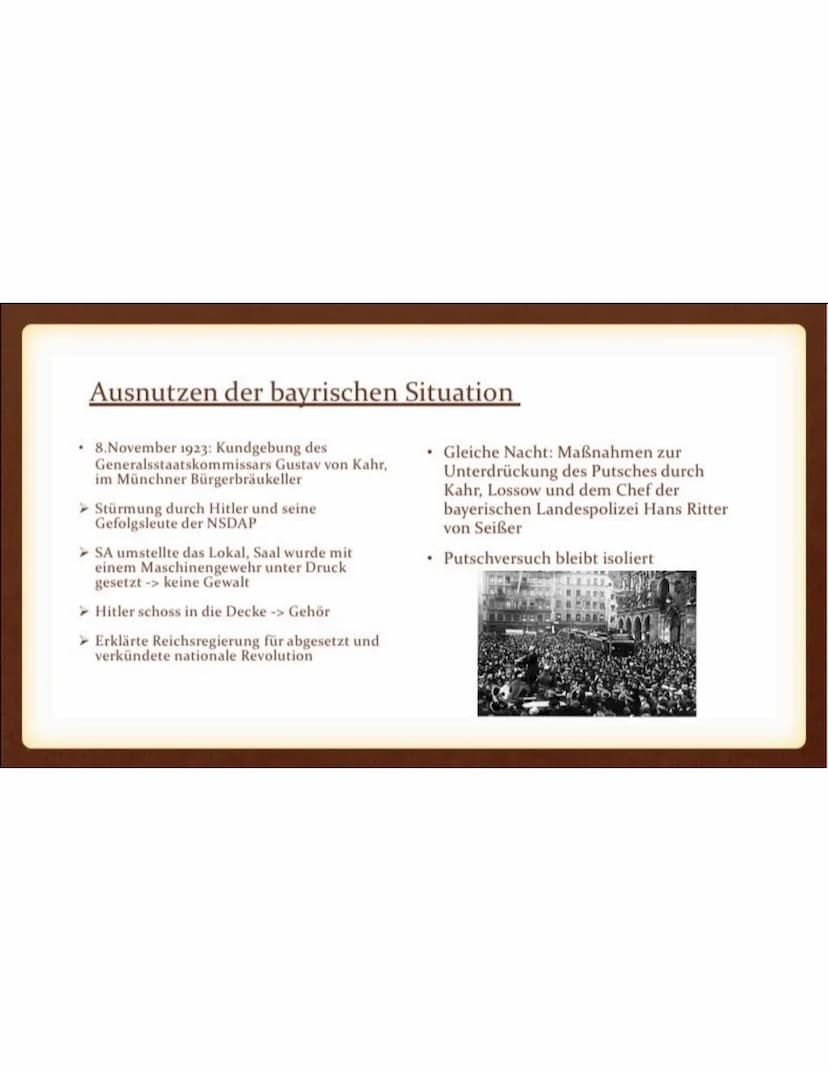 Der Hitlerputsch
(Hitler-Ludendorff-Putsch)
1923
STOSSTRUPP HITLER
MÜNCHEN
Vor Inhaltsverzeichnis
I. Definition ,,Putsch"
II. Schritte zum P