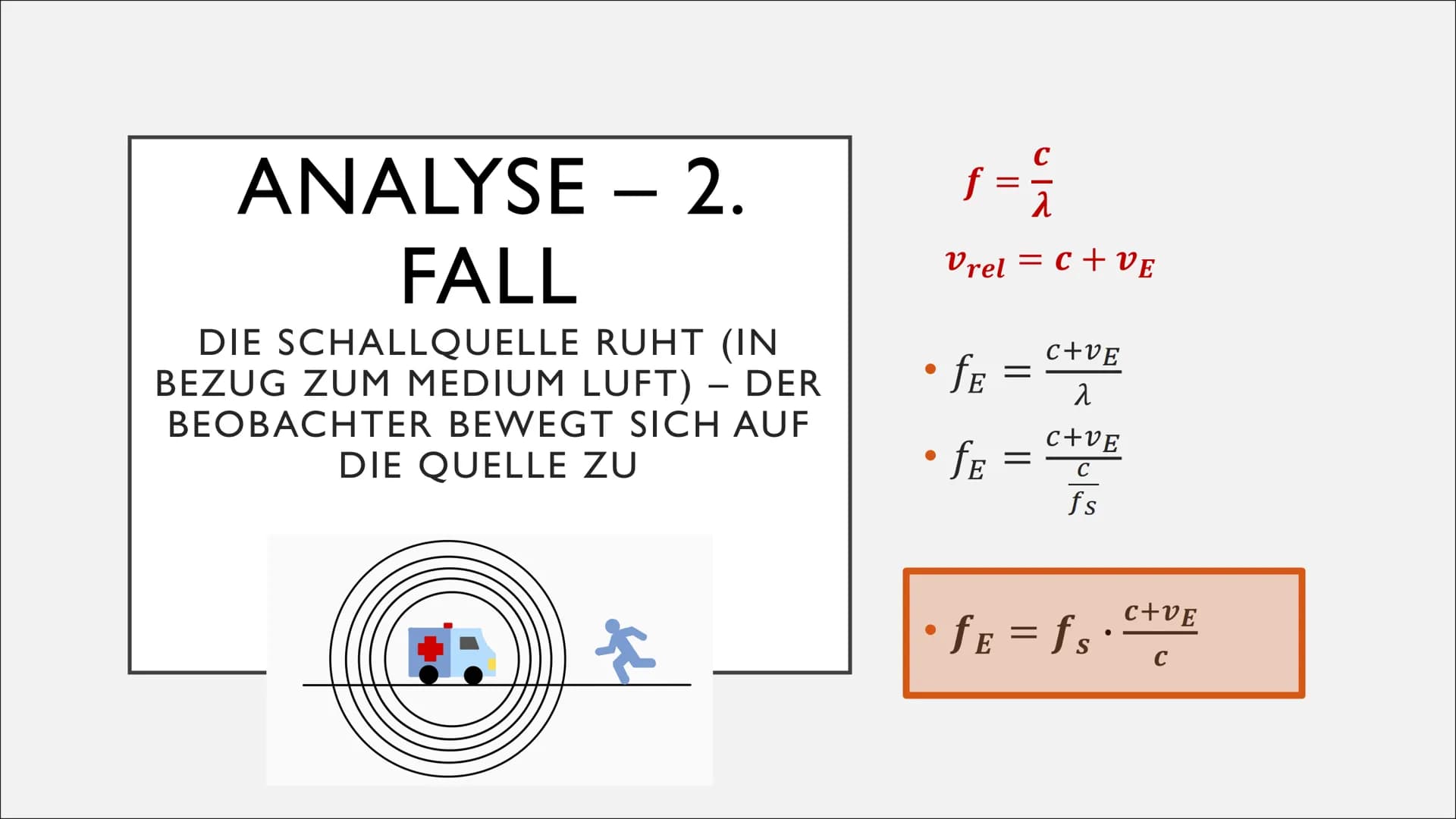   DOPPLEREFFEKT
Physik-GFS J2, Valentina Arnold ●
●
●
●
Definition/Erklärung
Akustischer Dopplereffekt
Analyse - 1. Fall: Schallquelle beweg