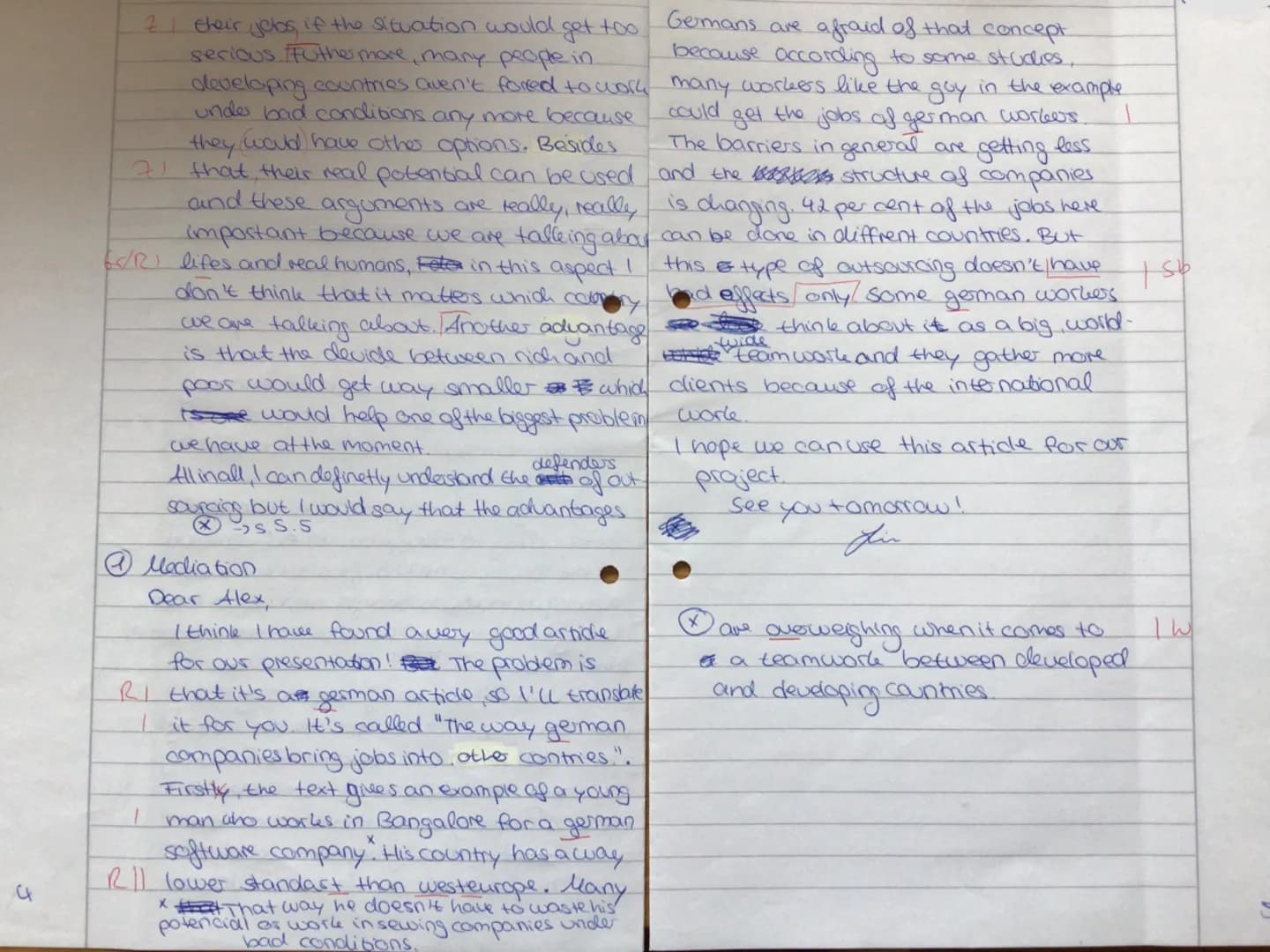 
<h2 id="mediation">Mediation</h2>
<p>You are staying in an English-speaking country as an exchange student. In your social studies class, y