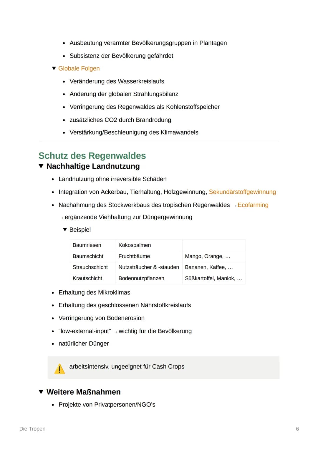 Die Tropen
Einteilung der Tropen
Immerfeuchte Tropen
Wechselfeuchte
(sommerfeuchte) Tropen
Trockene Randtropen
●
▼ Klima
Die Tropen
0° -10°
