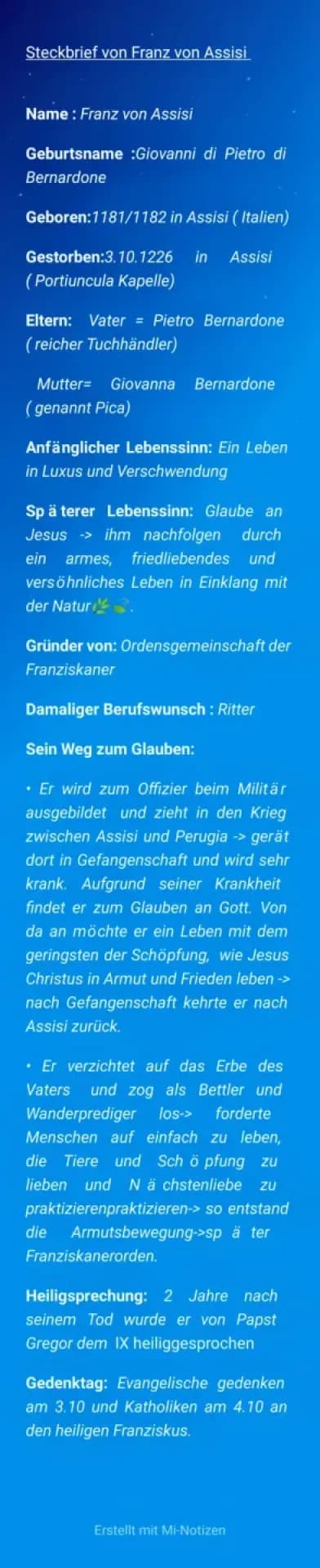 Know Steckbrief Franz von Assisi thumbnail