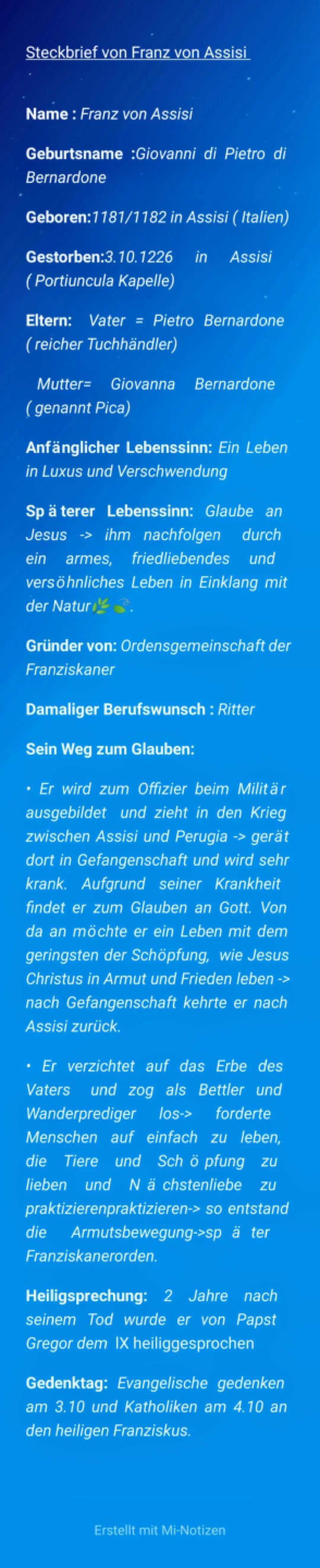 Franz von Assisi Steckbrief für Kinder: Geschichte, Besonderheiten und Legenden