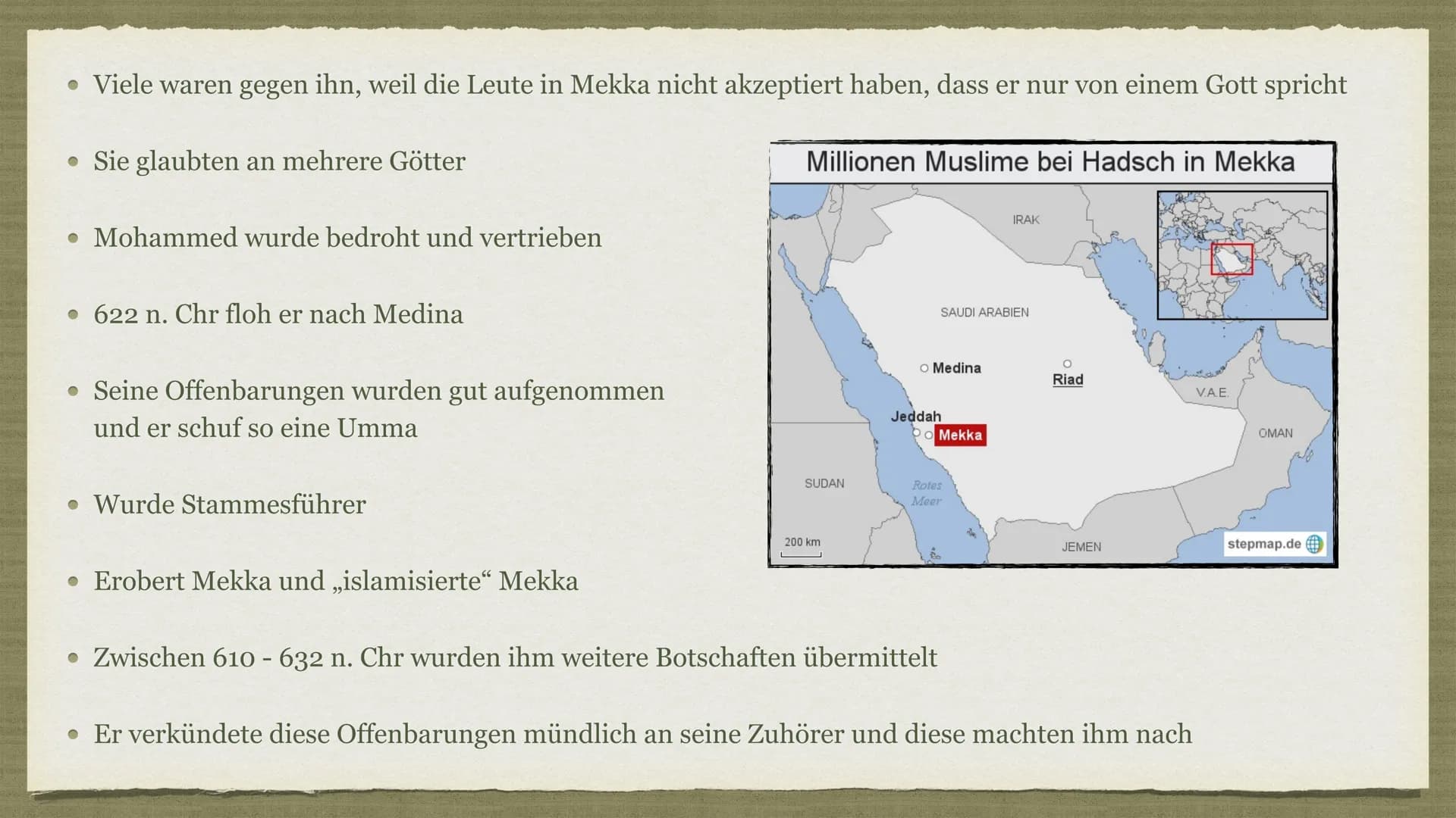 DIE ENTSTEHUNG DES ISLAMS
Präsentiert von Joanna, Sahra, Nikoleta, Florian & Lorin
لا
PUF
لایا
*
ویای میانه و بافق ولو
وانان فرمان
الحمد لله