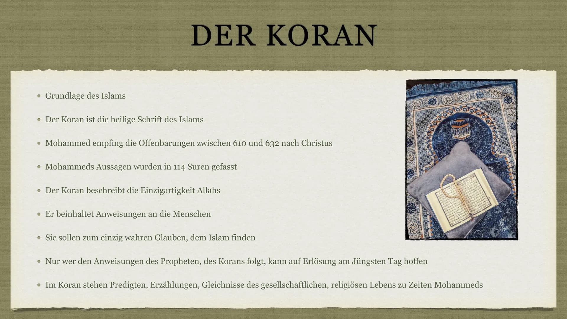 DIE ENTSTEHUNG DES ISLAMS
Präsentiert von Joanna, Sahra, Nikoleta, Florian & Lorin
لا
PUF
لایا
*
ویای میانه و بافق ولو
وانان فرمان
الحمد لله