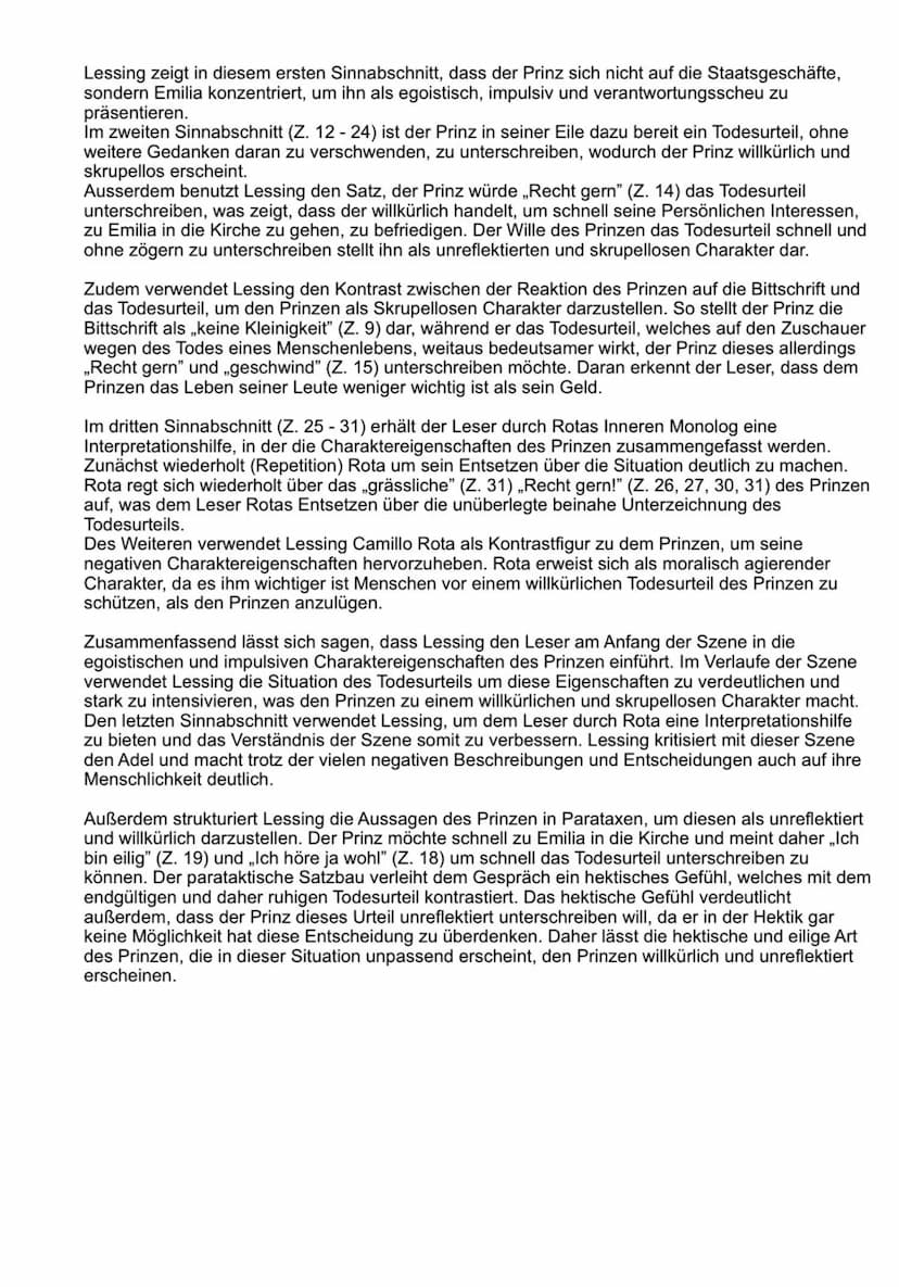vorbereitung der Szenenanalyse
Handlungsort
Kabinet
-vermutlich das Būro des Prinzen
- Er schreibt Bewilligungen und unterschreibt
Todesurte