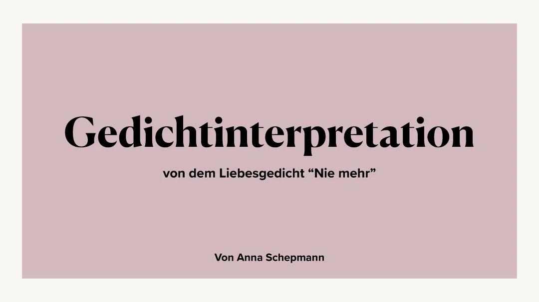 Gedicht Analyse 
