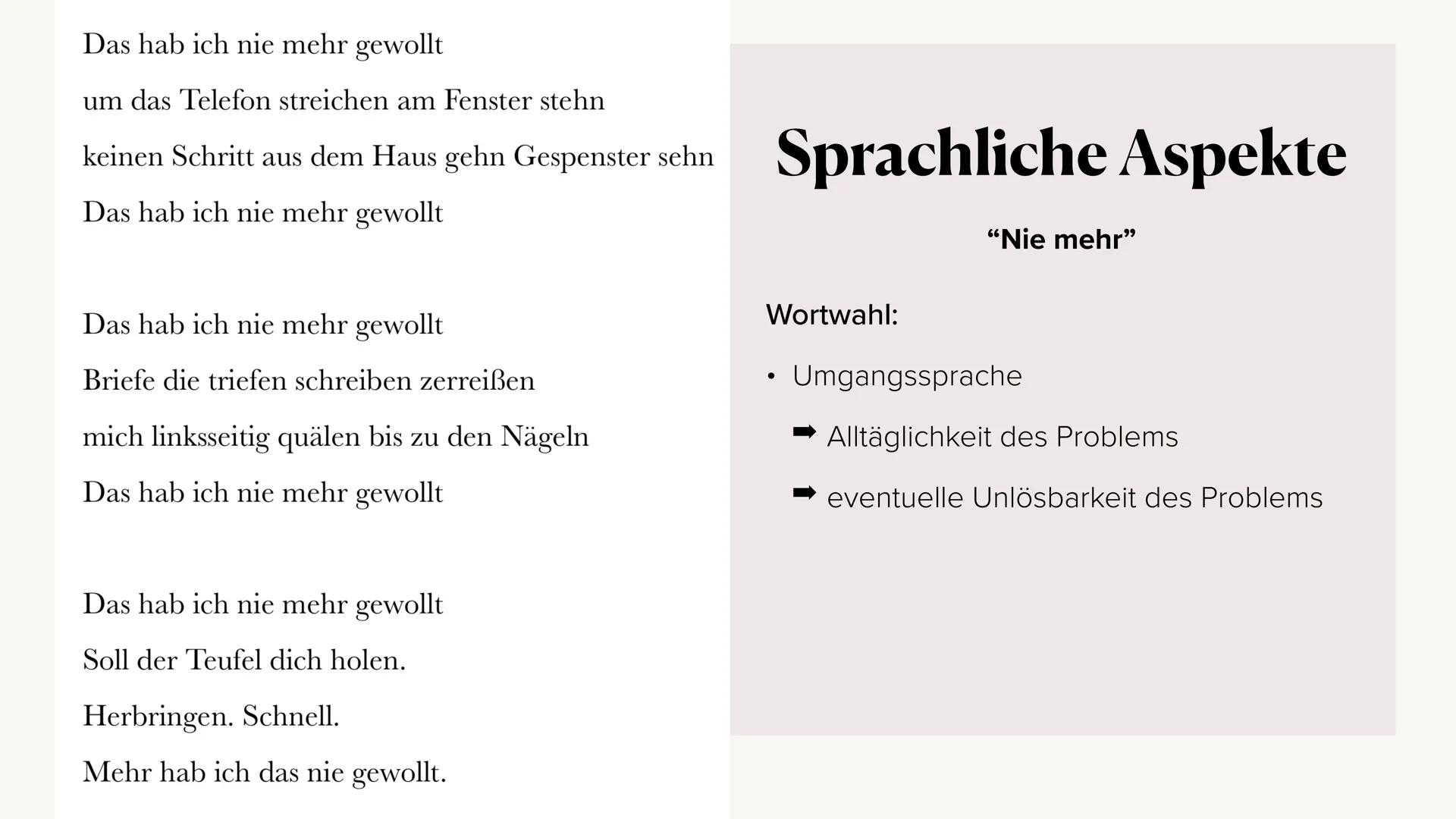 Gedichtinterpretation
von dem Liebesgedicht "Nie mehr"
Von Anna Schepmann ●
Allgemeines
• Formale Aspekte
●
Gliederung
●
Gedicht
Sprachliche