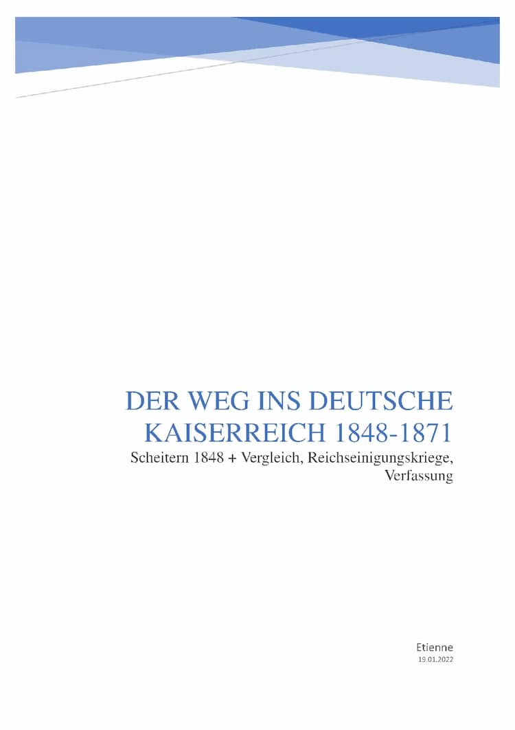 Know Reichsgründung 1871 (+ Verfassung) - Abitur Lernzettel (LK Geschichte) thumbnail