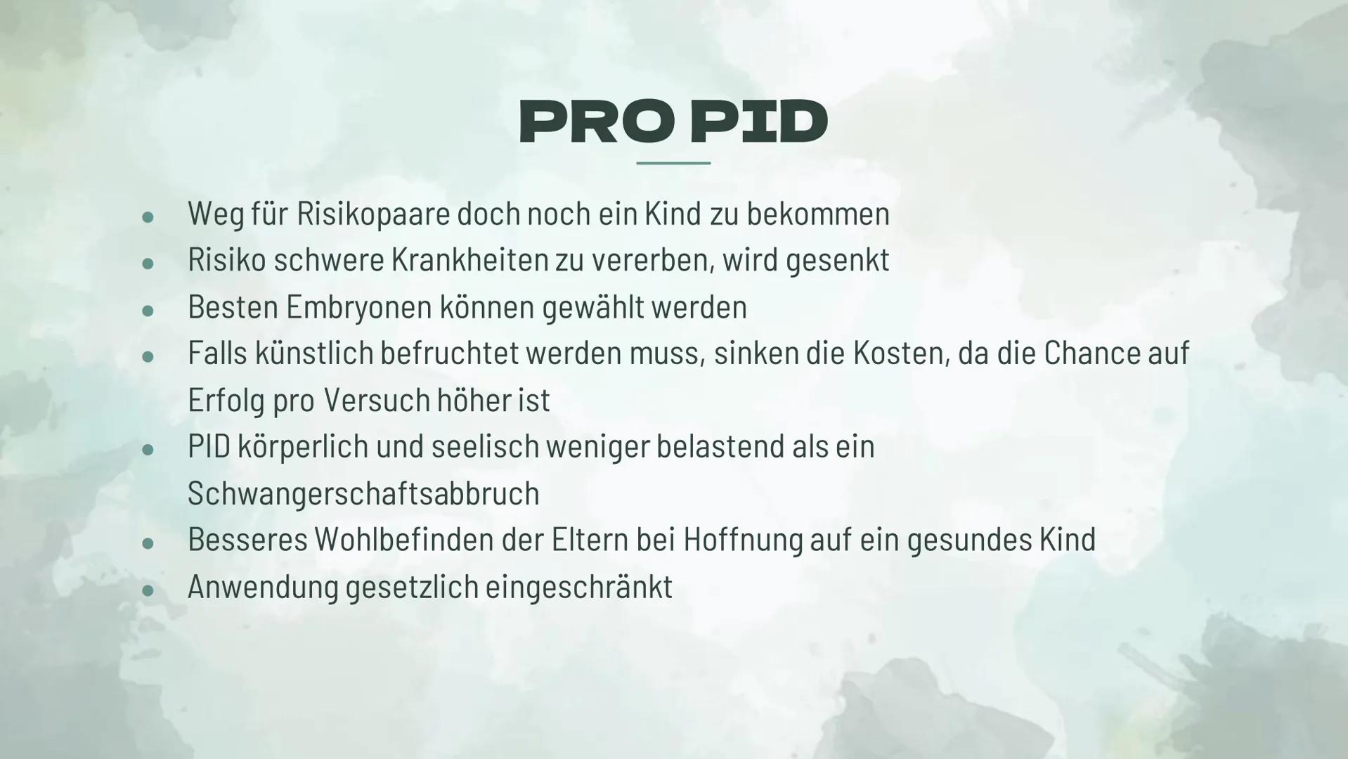 Präimplantationsdiagnostik
und Pränataldiagnostik
Von Alessiajoy Menzel, Theresa Schreiber und
Hannah Roth Inhaltsverzeichnis
1) Präimplanta