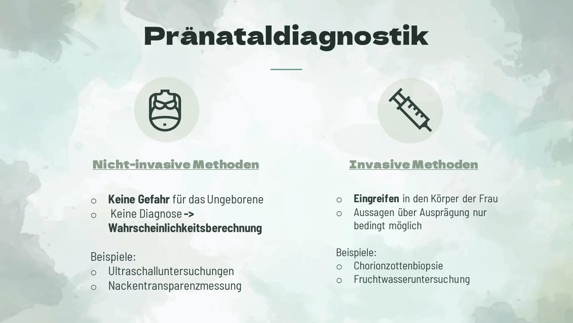 Präimplantationsdiagnostik
und Pränataldiagnostik
Von Alessiajoy Menzel, Theresa Schreiber und
Hannah Roth Inhaltsverzeichnis
1) Präimplanta