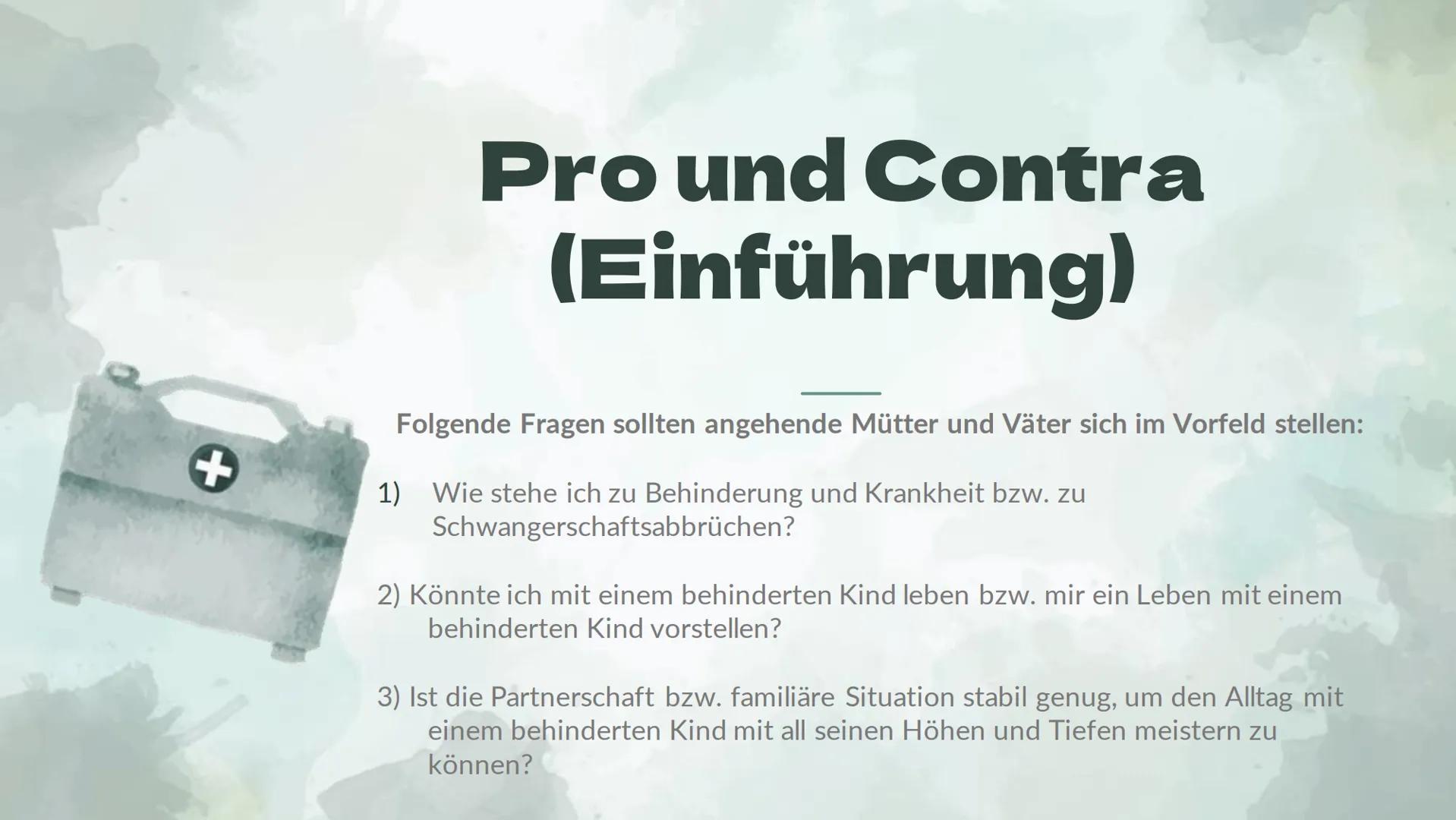 Präimplantationsdiagnostik
und Pränataldiagnostik
Von Alessiajoy Menzel, Theresa Schreiber und
Hannah Roth Inhaltsverzeichnis
1) Präimplanta