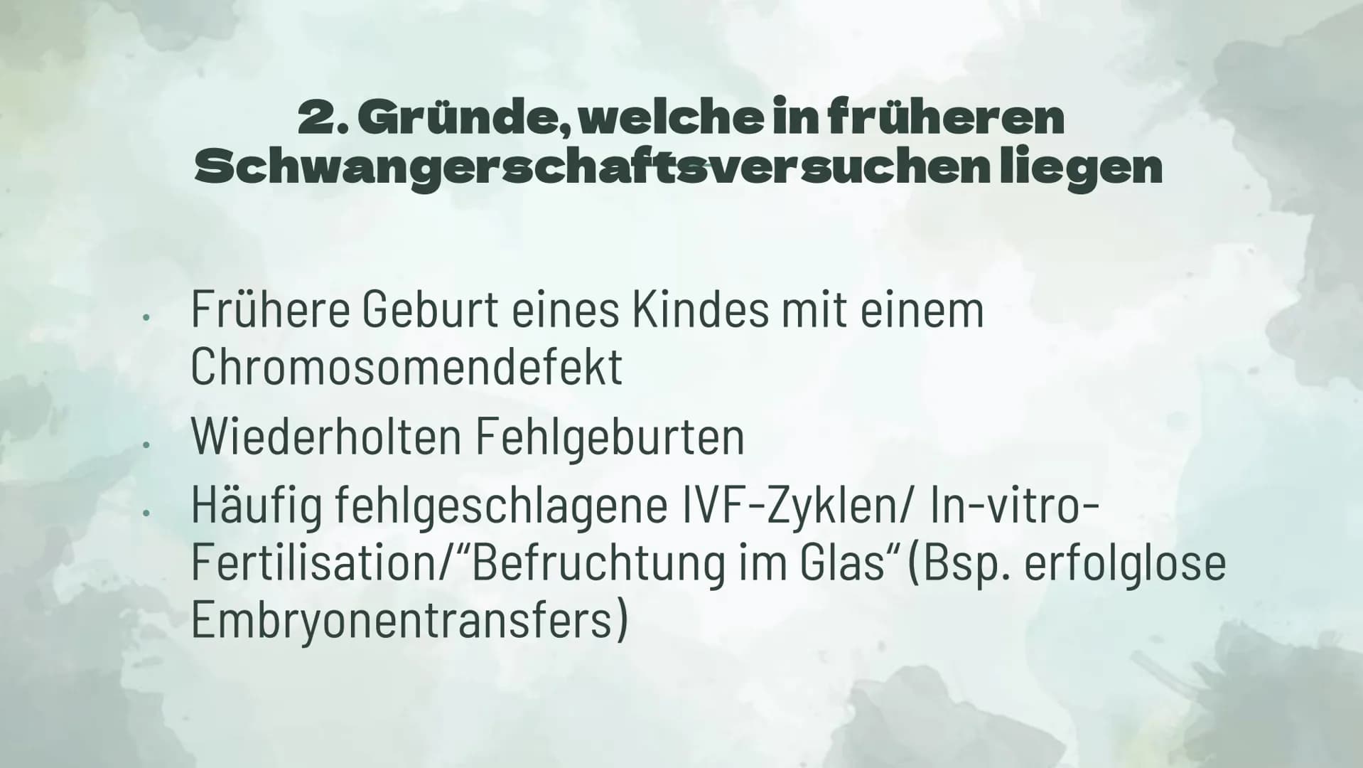 Präimplantationsdiagnostik
und Pränataldiagnostik
Von Alessiajoy Menzel, Theresa Schreiber und
Hannah Roth Inhaltsverzeichnis
1) Präimplanta