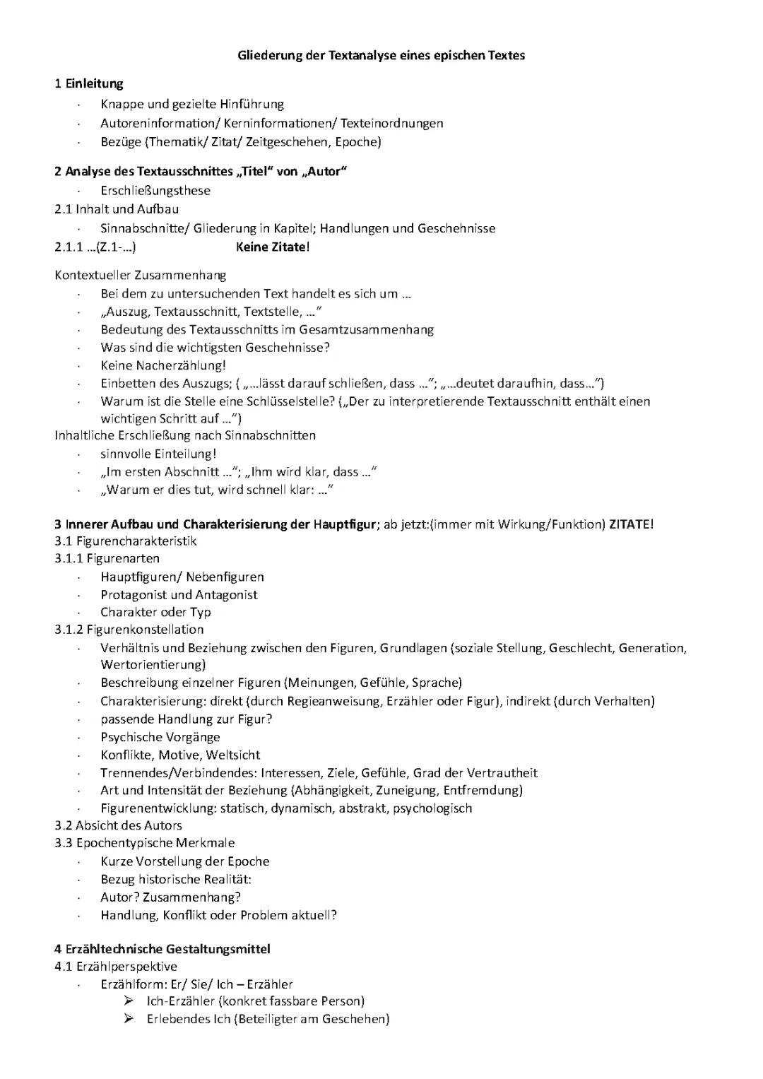 Epische Textanalyse