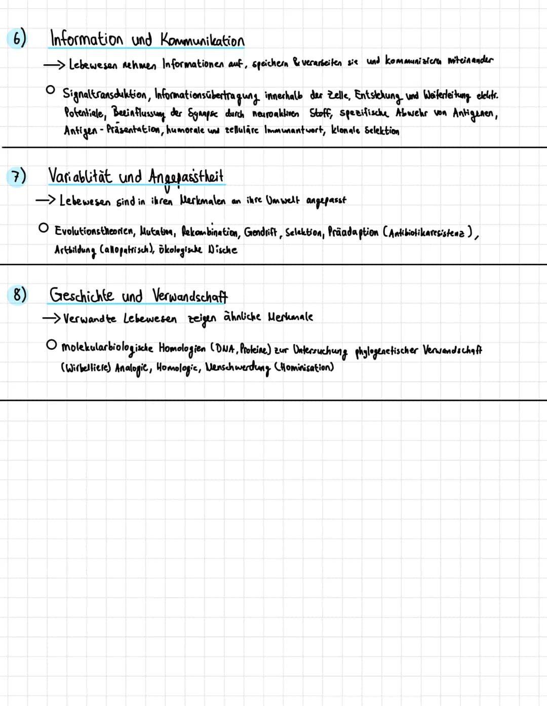 Basiskonzepte der Biologie
1) Struktur und Funktion
-> Die Baustruktur der Organe eines Lebewesens hängt eng mit den Aufgaben (Funktionen)
z