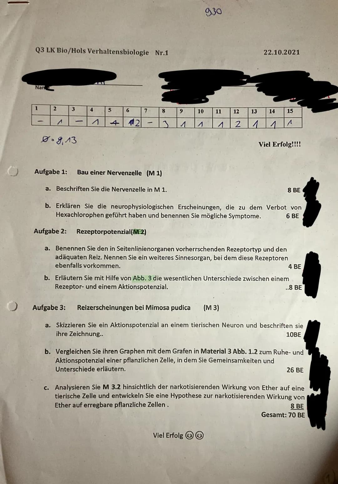 0
Q3 LK Bio/Hols Verhaltensbiologie Nr.1
Nan
1
2
3
0=8₁13
4
5
4
6
7
8
Aufgabe 1: Bau einer Nervenzelle (M1)
a. Beschriften Sie die Nervenzel