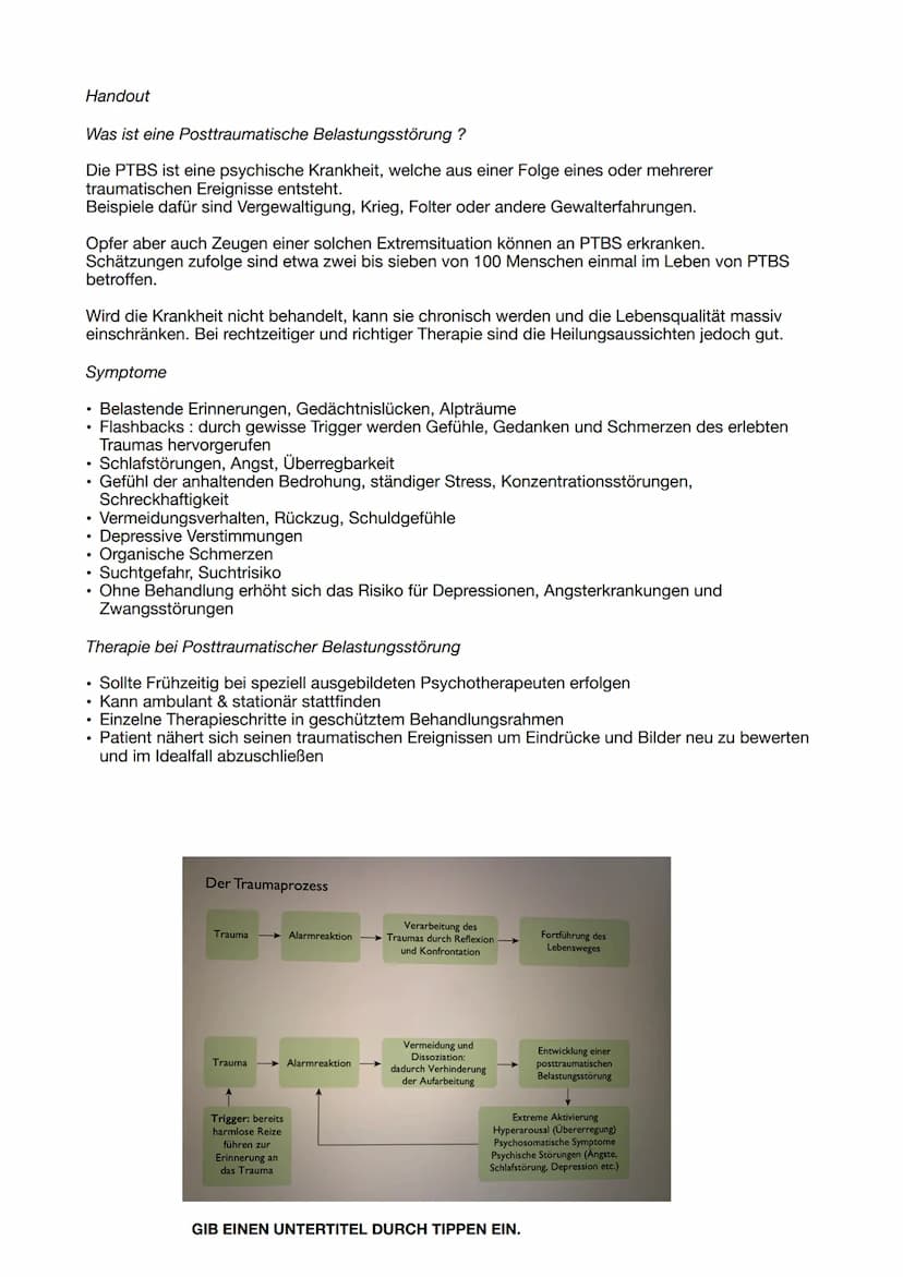 Posttraumatische Belastungsstörung
Ronja Ackermann
Fallbeispiel
Johanne ist einen ganz normale 20 jährige. Sie geht gerne auf Partys, verbri
