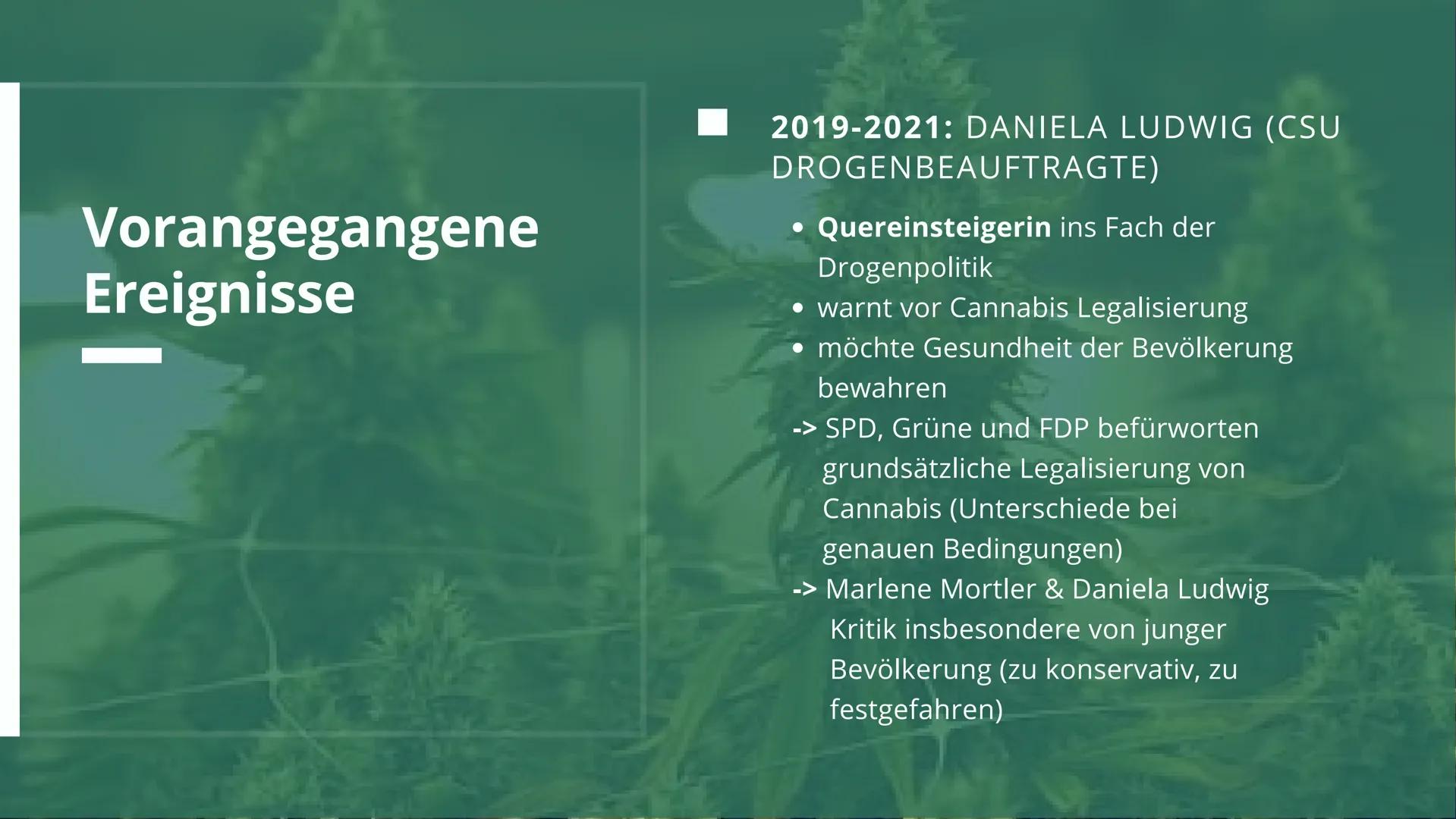 GFS VON LILLY OTERO
Cannabis Legalisierung
GK - Frau Wiatrowski - 11.01.2023 Gliederung
• Themen Einführung
• Vorangegangene Ereignisse
Mein