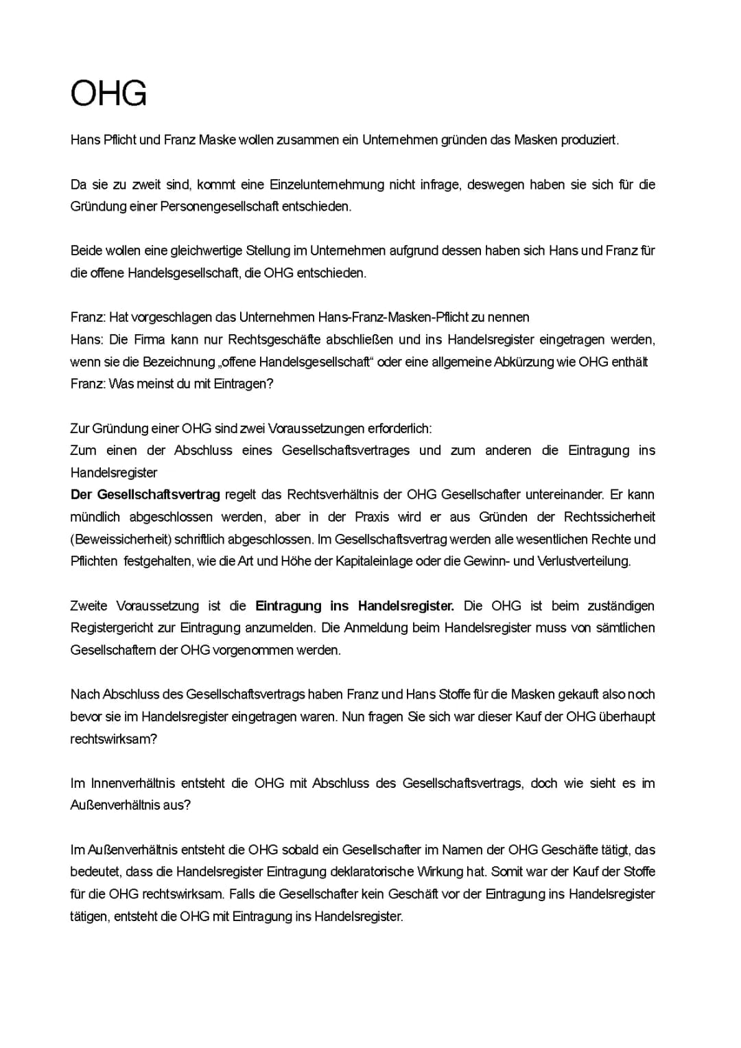 Alles über die OHG: Vor- und Nachteile, Beispiele und wichtige Infos