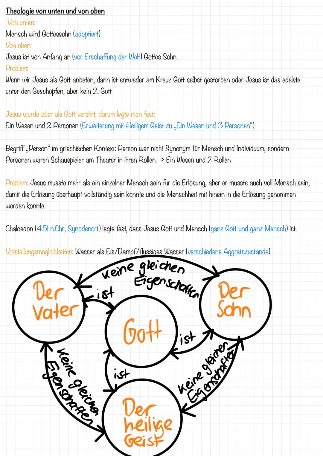 Theologie von unten und von oben
Von unten:
Mensch wird Gottessohn (adoptiert)
Von oben:
Jesus ist von Anfang an (vor Erschaffung der Welt) 
