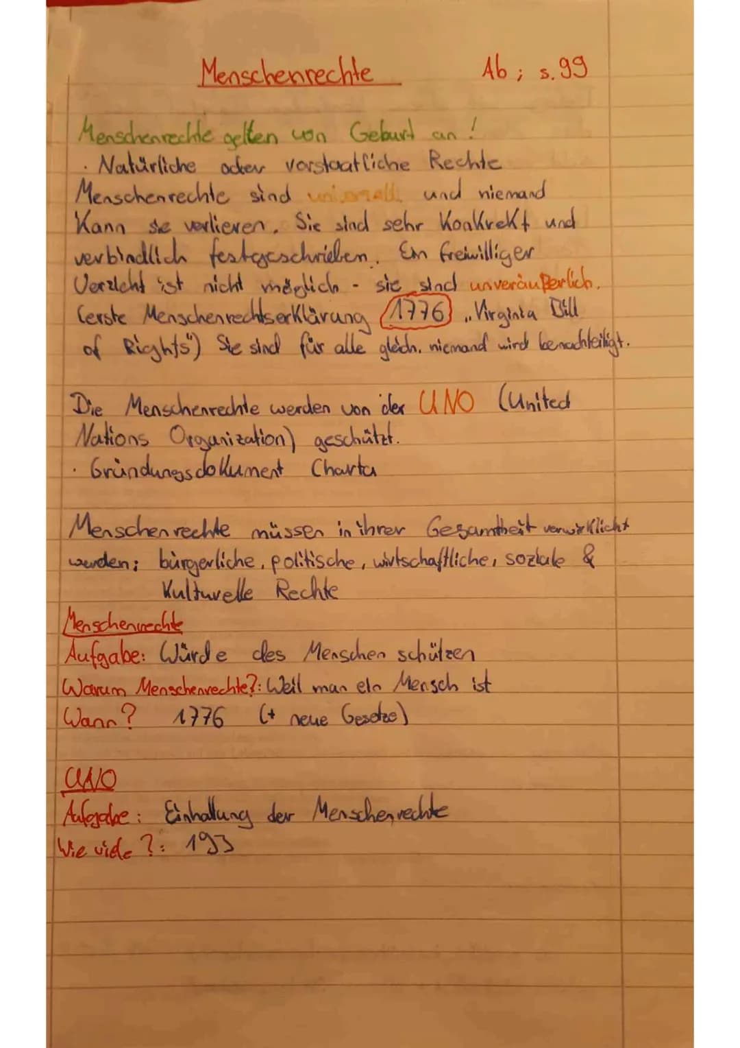 Menschenrechte
Menschenrechte gelten von Geburt an !
Natürliche oder vorstaatliche Rechte
Menschenrechte sind universell und niemand
Kann se