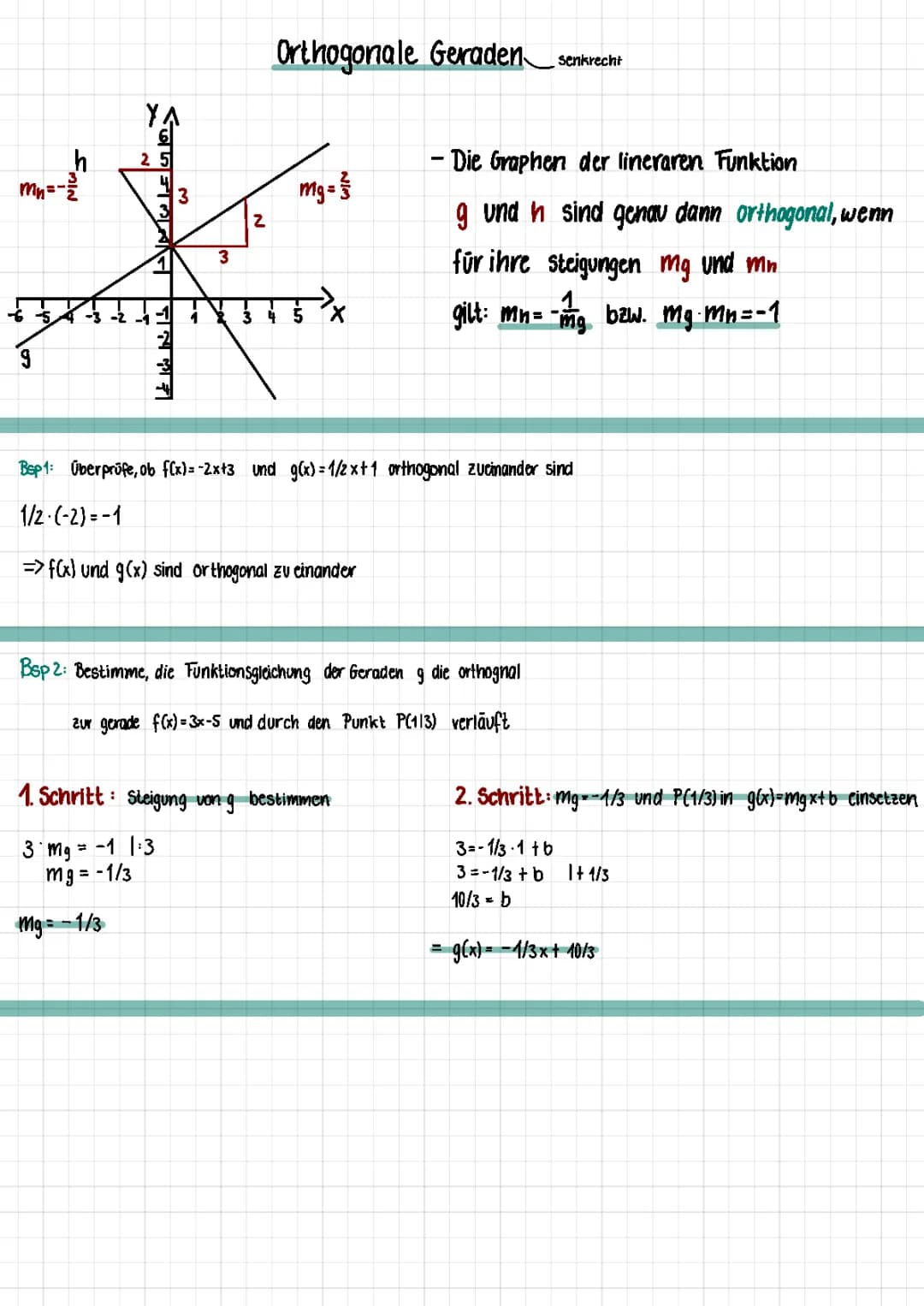 Orthogonale Geraden (senkrecht)