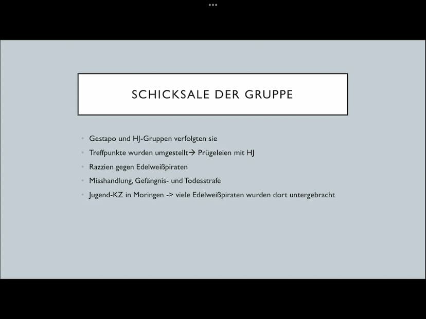 :
DIE EDELWEISSPIRATEN O
INHALTSVERZEICHNIS
Herkunft
Mitglieder
Kleidung
Motivation
Art des Widerstandes
Schicksale der Gruppen
Gertrud Koch