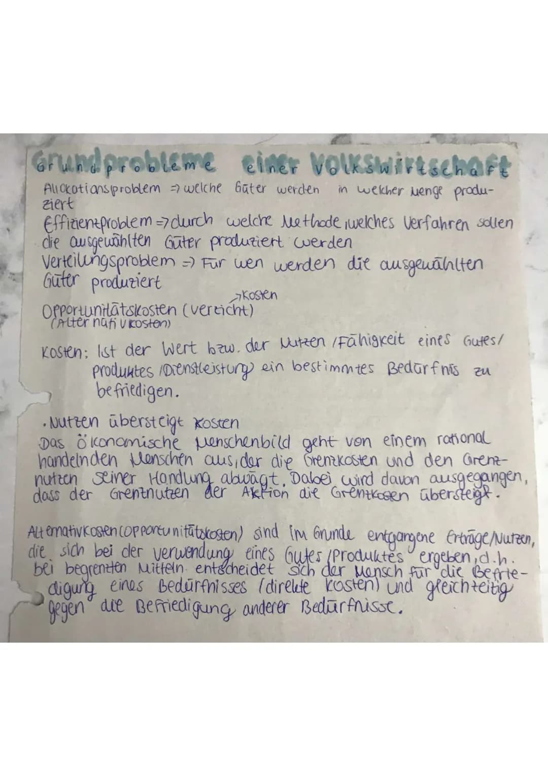 Grundprobleme einer VOLKSWirtschaft
Allokationsproblem
welche Güter werden
in welcher lenge produ-
ziert
Effizienzproblem-7 durch welche Met