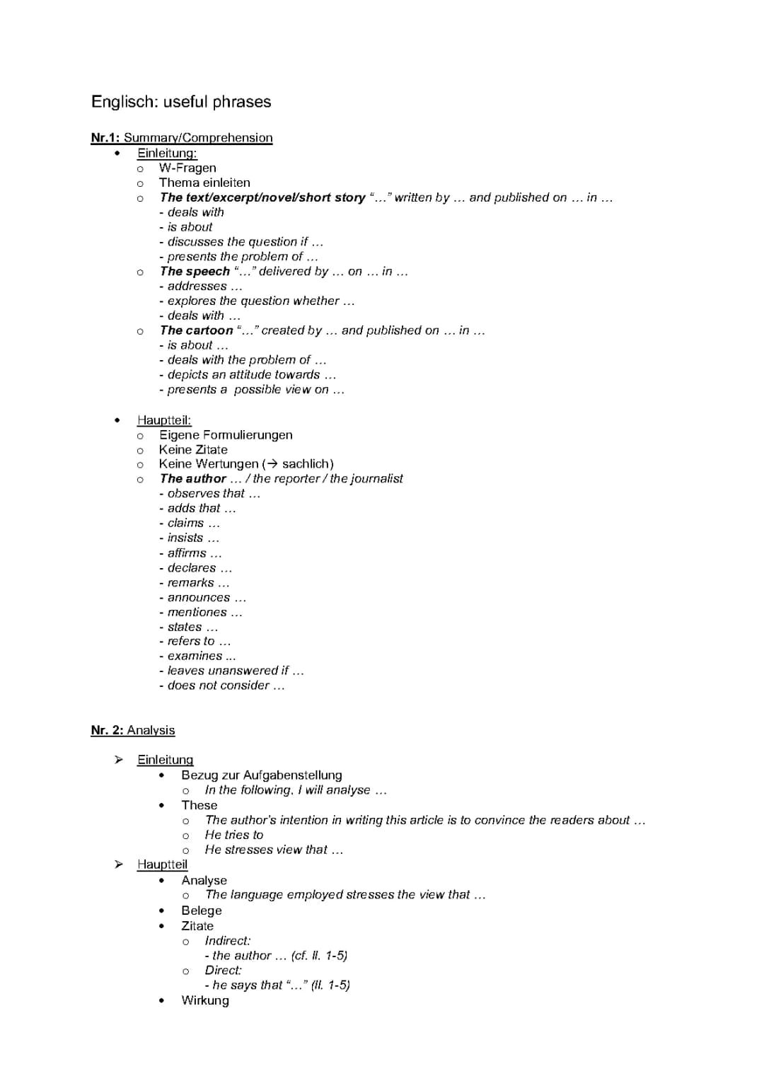 Useful Phrases Englisch 