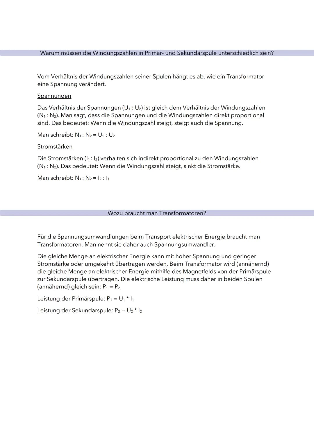 DER TRANSFORMATOR
Was ist ein Transformator?
Transformator (=Trafo): Vorrichtung, mit der die Höhe von Wechselspannungen verändert
werden ka