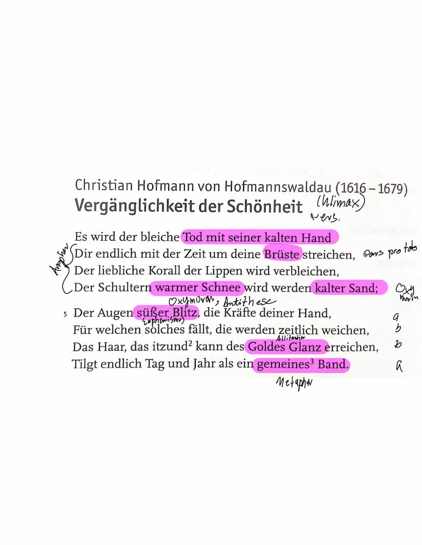 Hausaufgaben
Buchs. 134 Mr.2
nlimax
Andreas Gryphius (1616-1664)
Tränen des Vaterlandes (Anno 1636)
evtl. Euphemismus
Wir sind doch nunmehr 