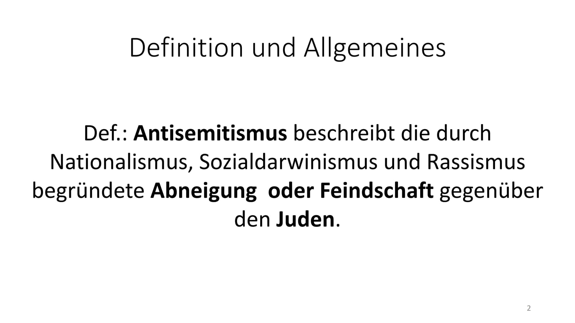 Antisemitismus
-
Hitlers rassistischer Antisemitismus - Definition und Allgemeines
Def.: Antisemitismus beschreibt die durch
Nationalismus, 