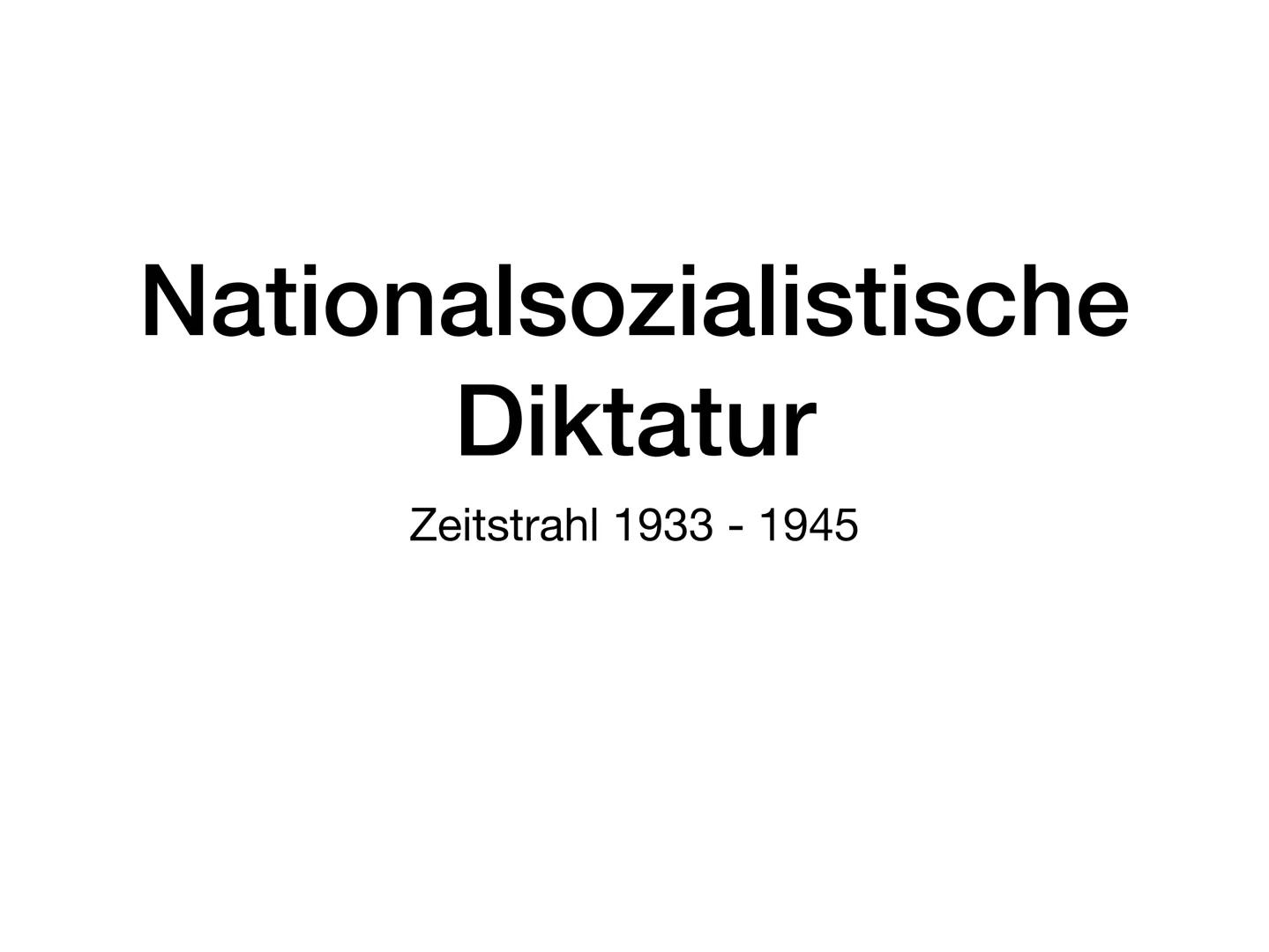 Nationalsozialistische
Diktatur
Zeitstrahl 1933-1945 ZEITSTRAHL 1933-1945
30.Januar 1933: NSDAP-Vorsitzender Adolf Hitler wird von Paul
Hind