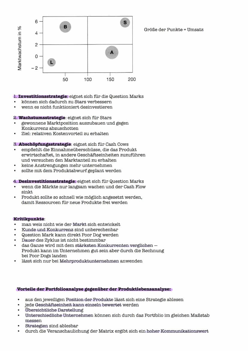 Portfolioanalyse
Definition: Portfolioanalysen sollen einen Überblick über die Ist-Situation gewähren. Dafür
werden Produkte eines Unternehm