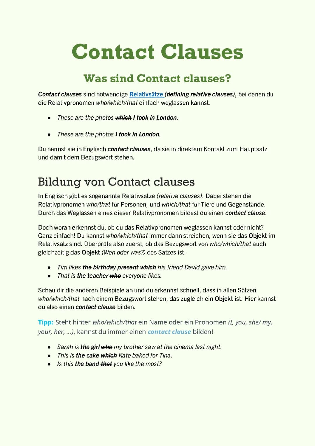 Contact Clauses 
