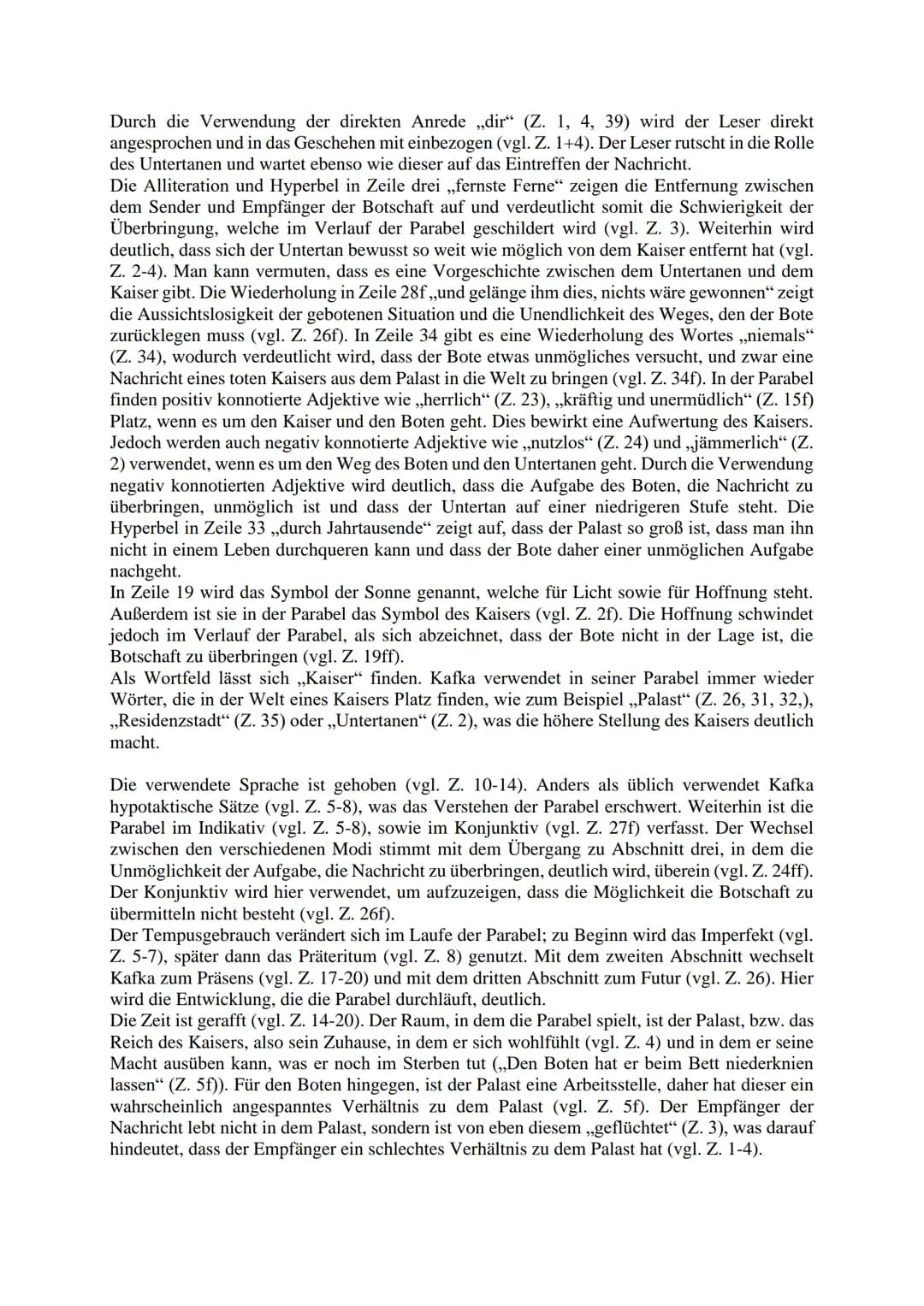 
<p>Die Parabel "Eine kaiserliche Botschaft", von Franz Kafka verfasst und 1919 veröffentlicht, behandelt den scheiternden Versuch, eine Bot