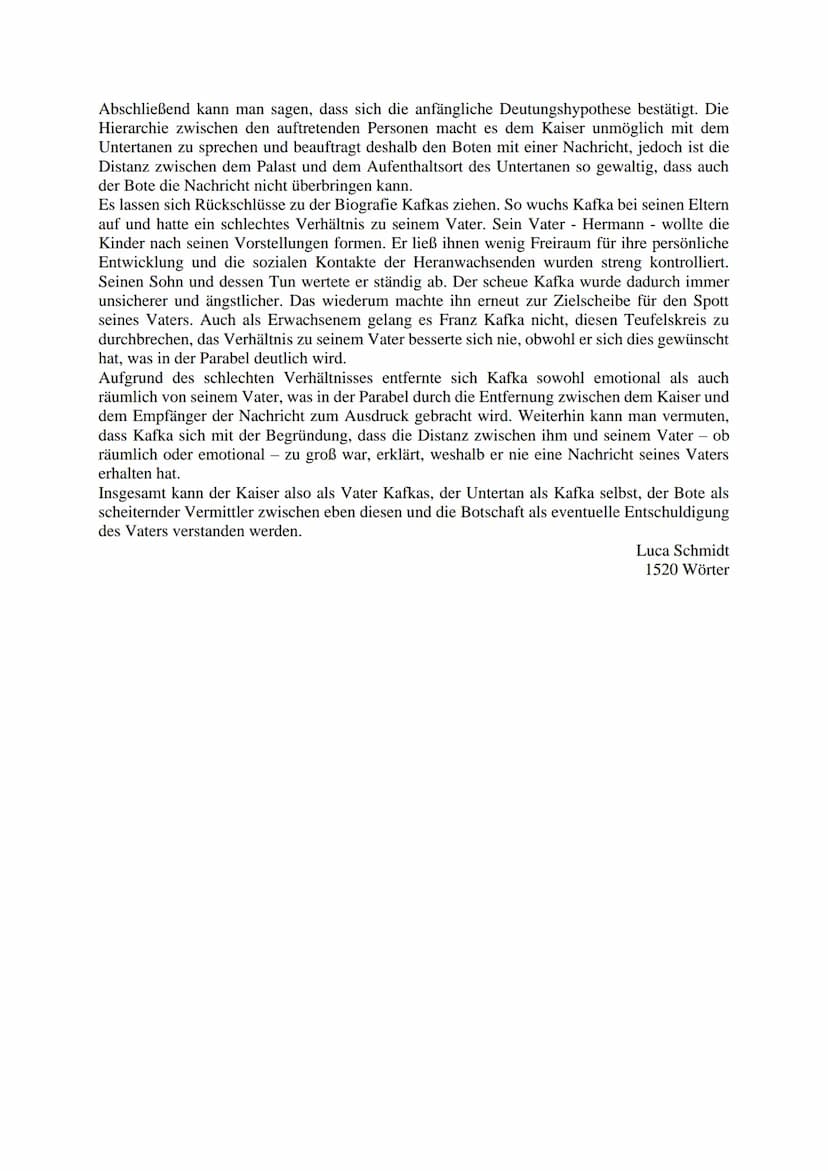 
<p>Die Parabel "Eine kaiserliche Botschaft", von Franz Kafka verfasst und 1919 veröffentlicht, behandelt den scheiternden Versuch, eine Bot