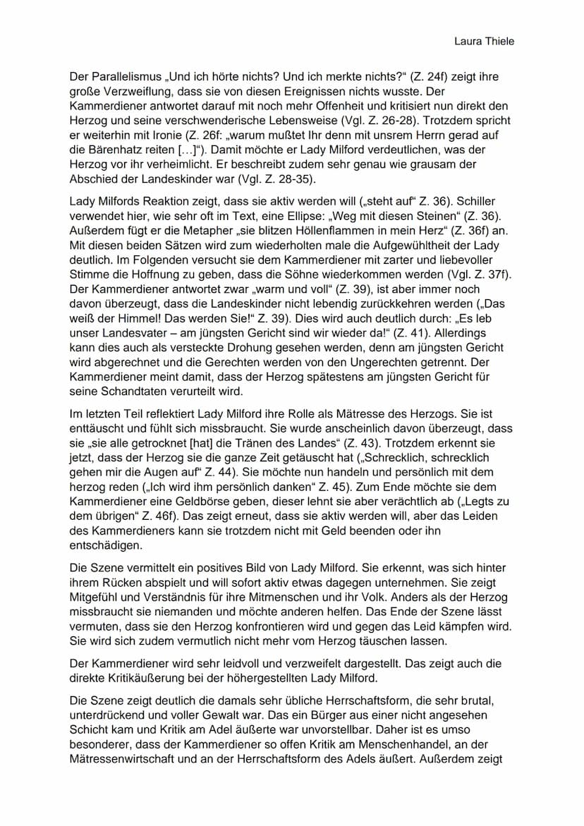 Laura Thiele
Interpretation Kammerdienerszene (Kabale und Liebe)
In der Zeit des amerikanischen Unabhängigkeitskrieges (1774-1783) wurden Ki