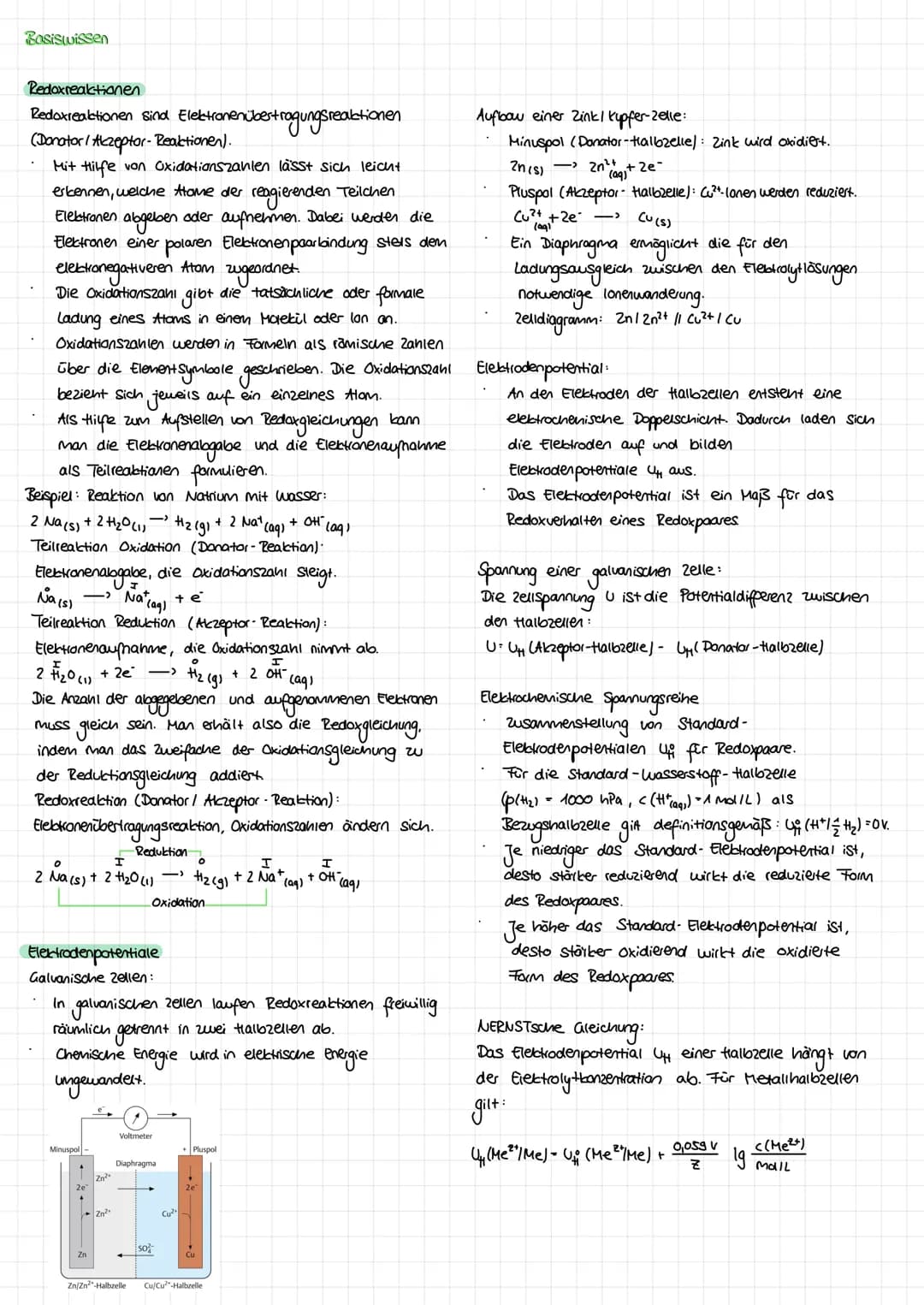Redoxreaktionen und Elektronenübergänge
Definitionen
Redoxreaktion: Elektronenübertragungsreaktion
Oxidation: Elektronenabgabe
Reduktion: El