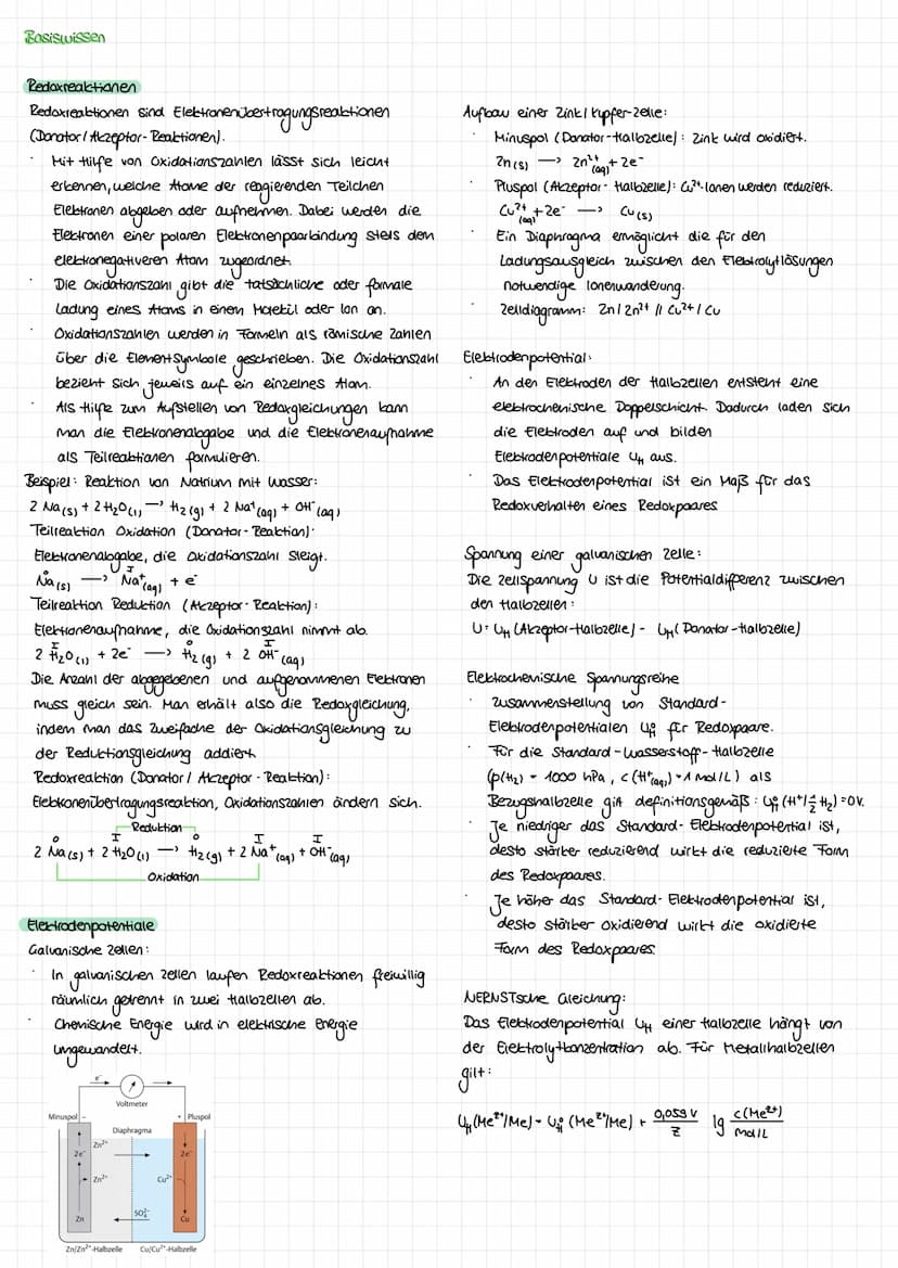 Redoxreaktionen und Elektronenübergänge
Definitionen
Redoxreaktion: Elektronenübertragungsreaktion
Oxidation: Elektronenabgabe
Reduktion: El