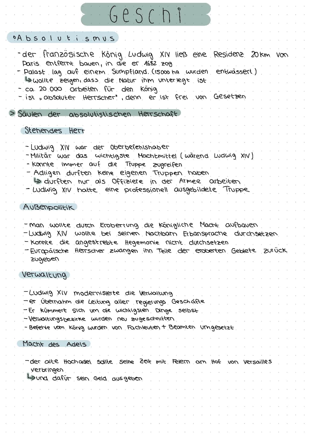 Absolutismus, Aufklärung, Französisch Revolution 