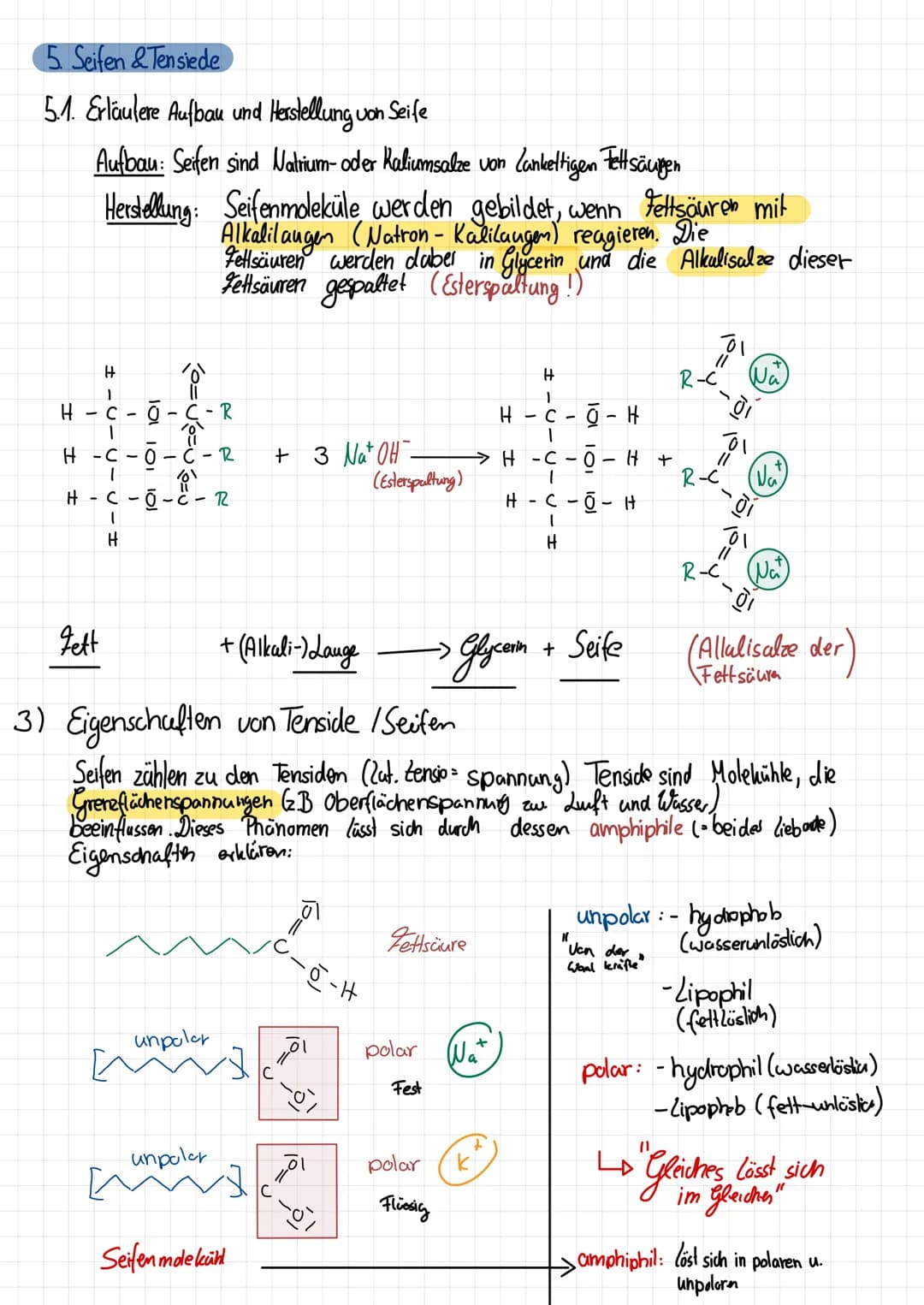 Klausur 2-Chemie-Eigene Zusammenfassung
1. Aminosäuren
1.1. Bau der Aminosäuren
Aminosäure Molekühl mit Aminogruppe & Carboxygruppe
Chiralit