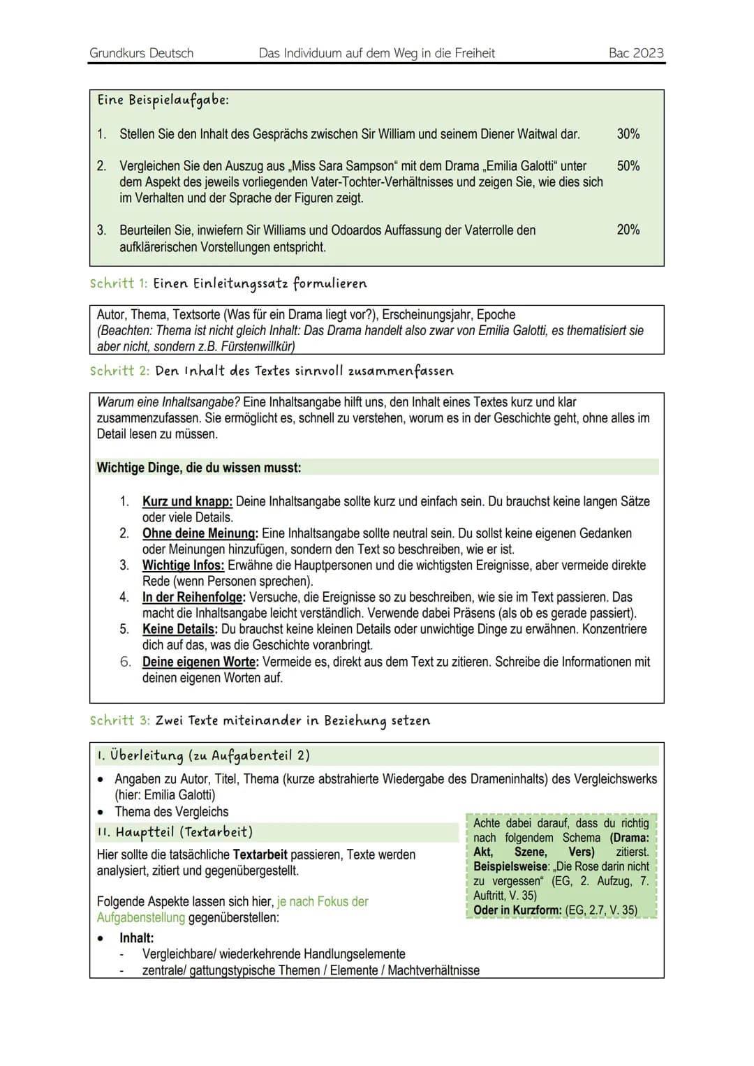 Deutsch Klausur - Textanalyse
Aufgaben:
1. Text zusammenfassen/ Gespräch zwischen zwei Personen zusammenfassen/ darstellen
2. Textauszug zu 
