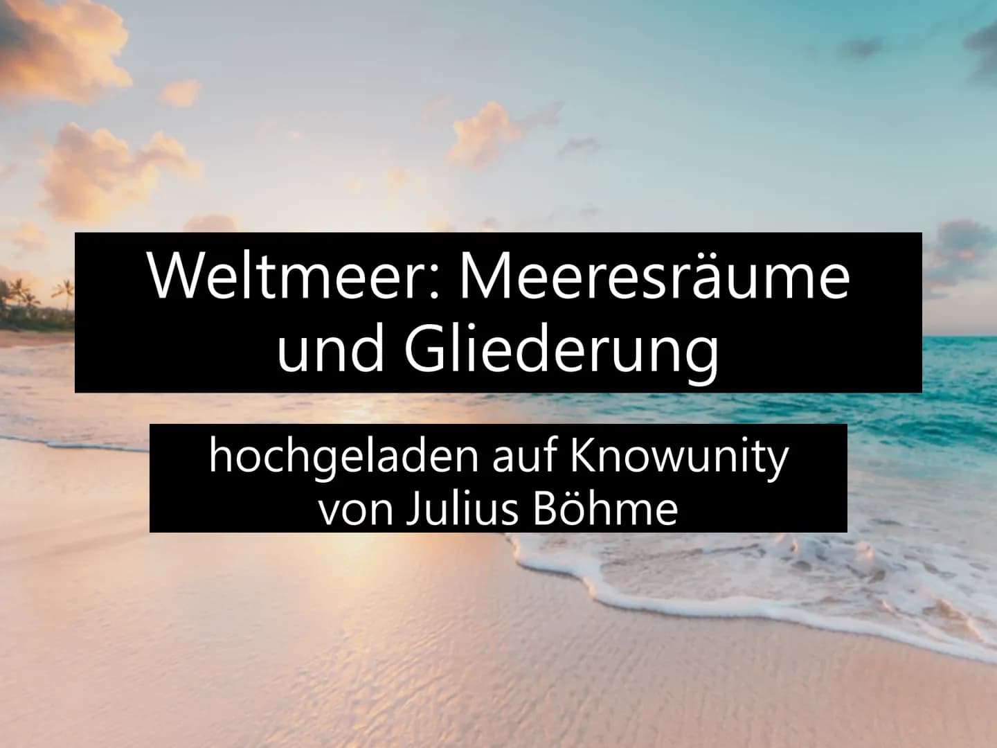 
<p>In diesem Vortrag werden die größten Meere, die zum Weltmeer gehören, sowie drei Möglichkeiten zur Gliederung des Weltmeeres beleuchtet.