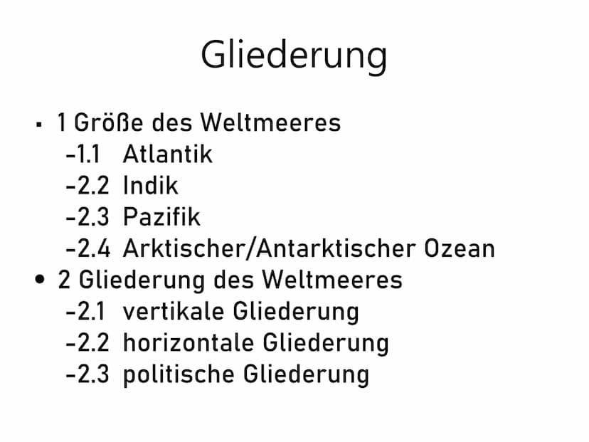 
<p>In diesem Vortrag werden die größten Meere, die zum Weltmeer gehören, sowie drei Möglichkeiten zur Gliederung des Weltmeeres beleuchtet.
