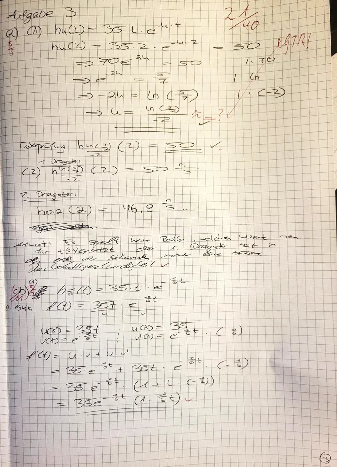Name:
Nils
Q1 MLK WEBE
23.3.2023
3. Klausur
Hilfsmittelfreier Teil
Aufgabe 1: (Grundlagen: 4 +6 +6 + 5+ 4 = 25 Punkte)
a)
(1) Berechne das I