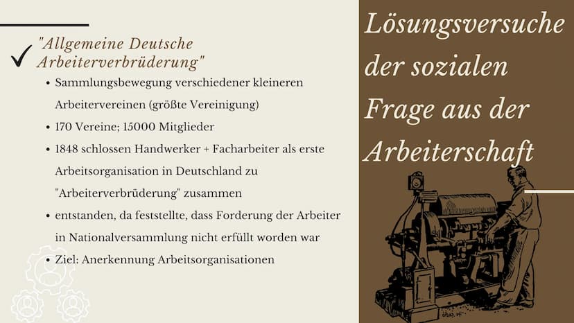 Lösungsversuche
der sozialen Frage
durch die
Arbeiterschaft
und den Staat
Sina Liebe
TECH
TATTUNGS GLIEDERUNG
1. Was ist die soziale Frage?
